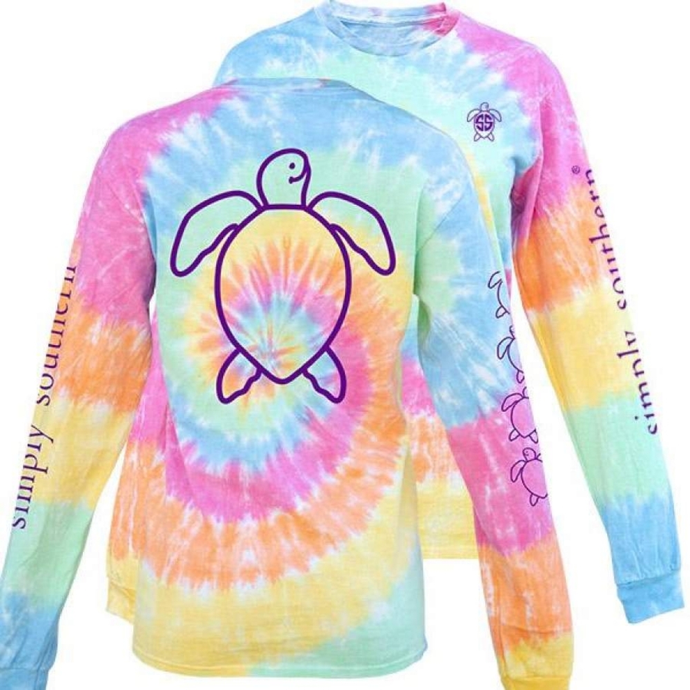 🍄3/$20🍄Simply Southern save the turtles long sleeve tie dyed tee